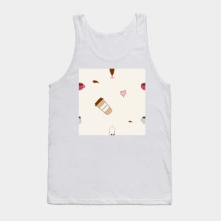 Cute Coffee Cup Pattern Tank Top